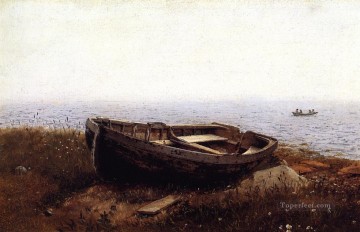  Edwin Painting - The Old Boat aka The Abandoned Skiff scenery Hudson River Frederic Edwin Church
